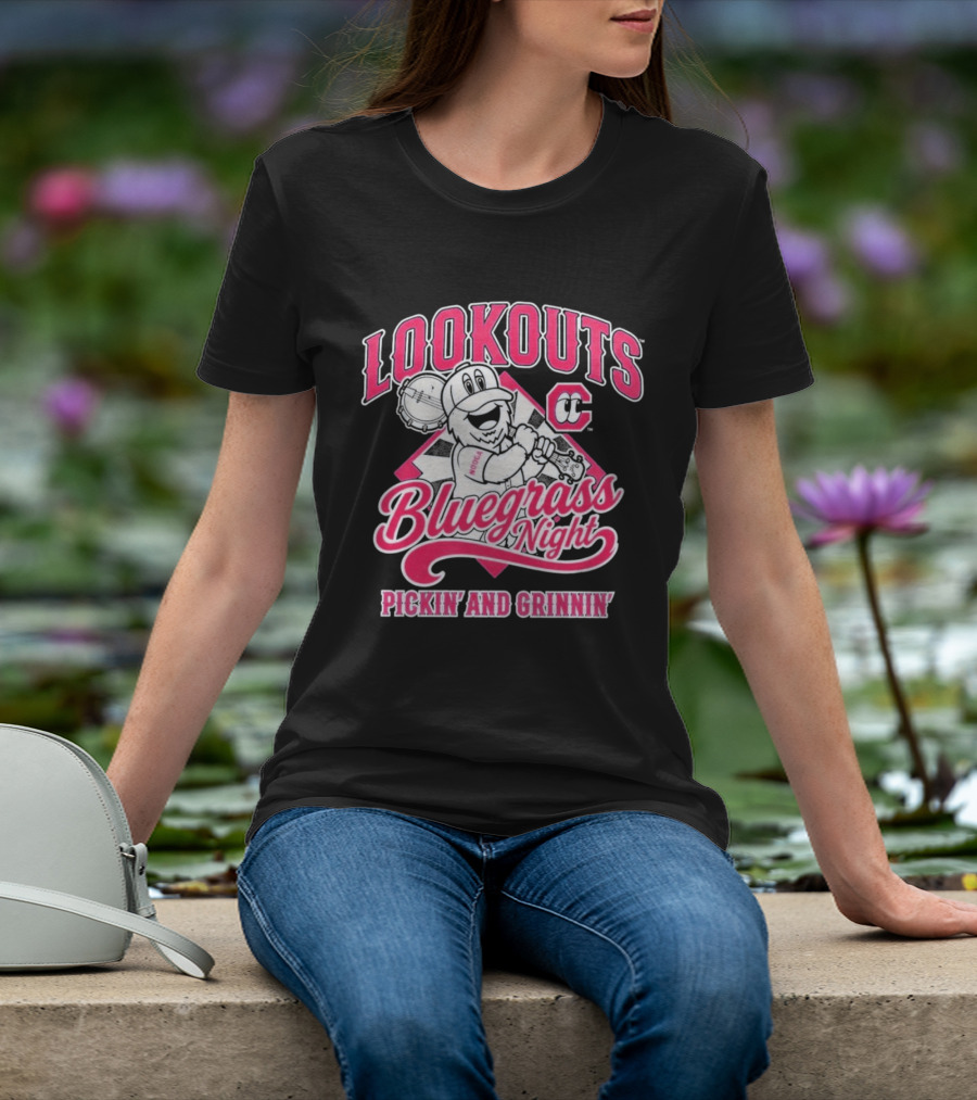 Lookouts Bluegrass Night Pickin' And Grinnin' Chattanooga Baseball C T-Shirt