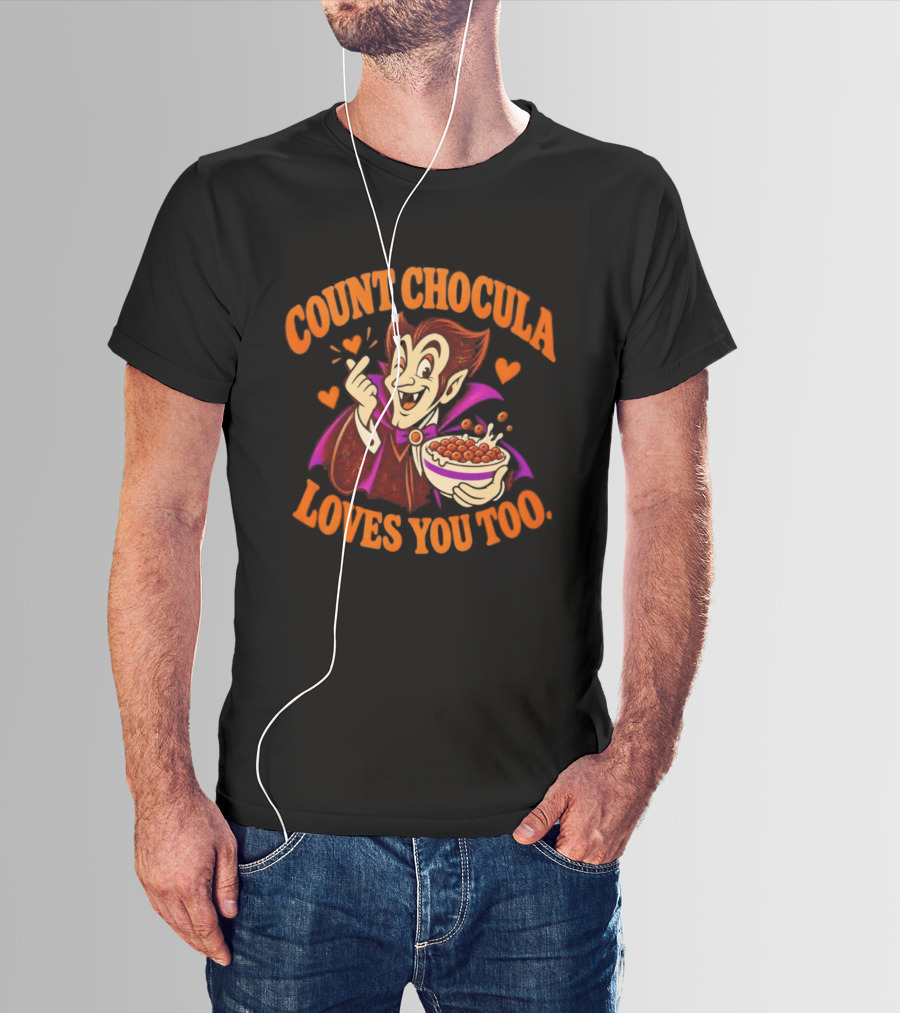 Count Chocula Loves You Too Vintage Cereal Monster Breakfast Fun T-Shirt