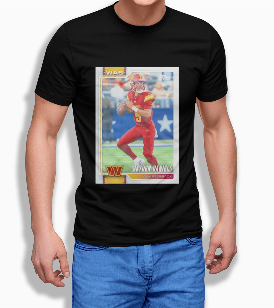 Jayden Daniels Washington Commanders Quarterback 2026 Topps Football T-Shirt
