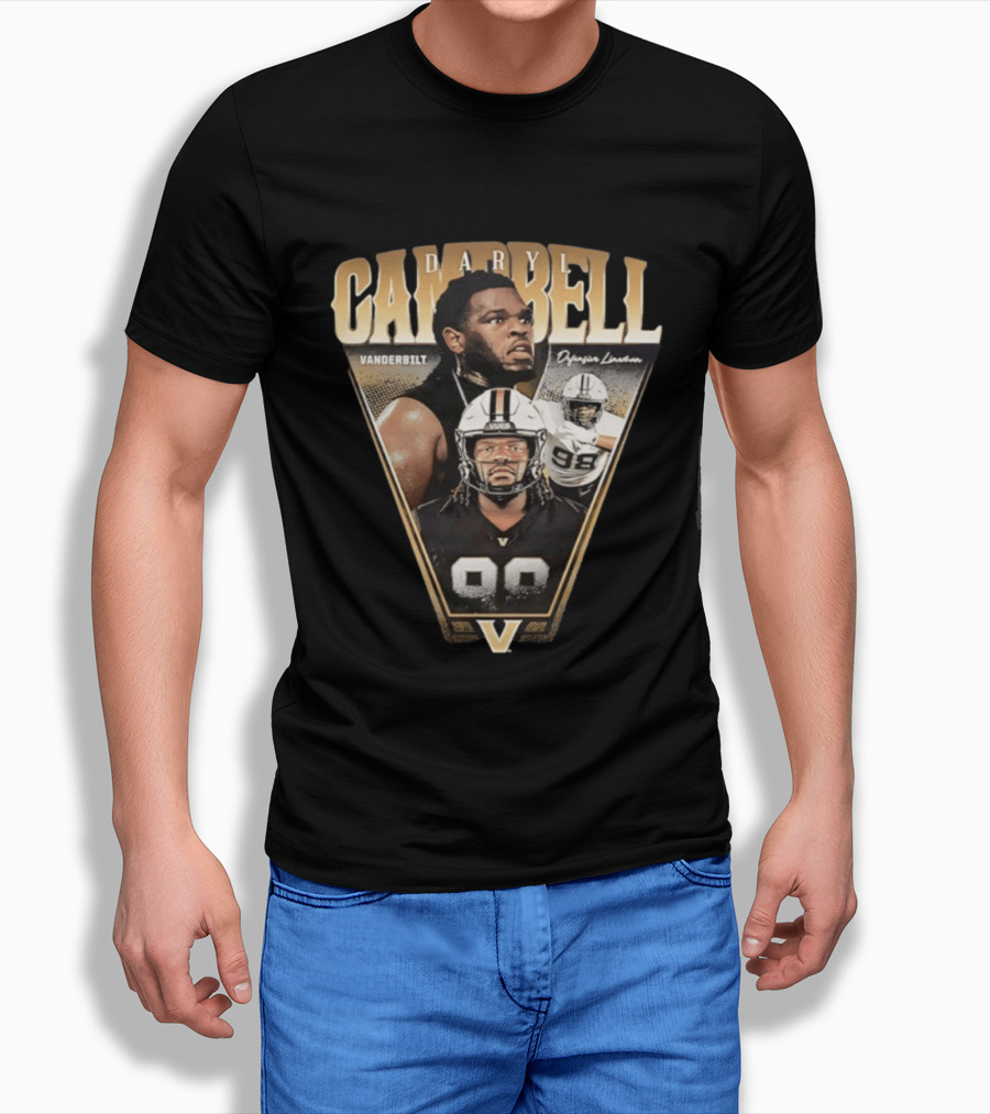 Daryl Campbell Vanderbilt Defensive Lineman NCAA Football T-Shirt