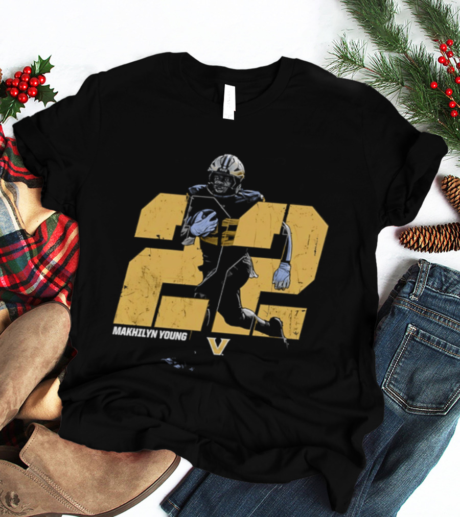 Makhilyn Young 22 Vanderbilt Commodores NCAA Football Player V T-Shirt