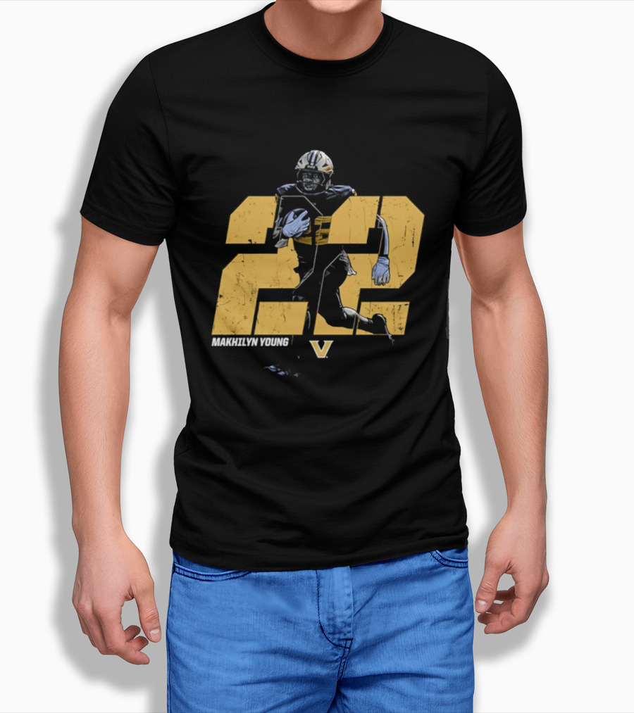 Makhilyn Young 22 Vanderbilt Commodores NCAA Football Player V T-Shirt