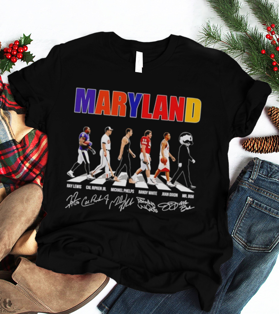 Maryland Ray Lewis Cal Ripken Jr Michael Phelps Randy White Juan Dixon Mr Boh T-Shirt