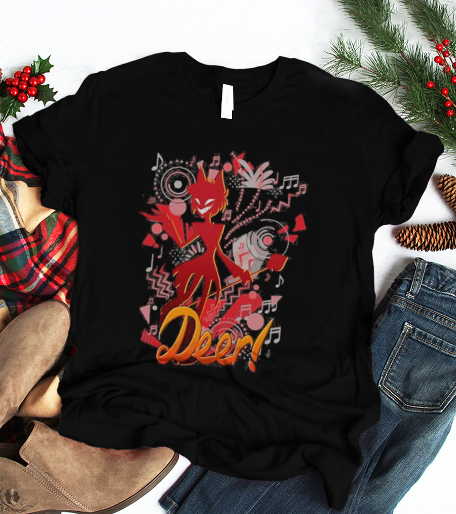 Alastor Hazbin Hotel Deer Music Radio T-Shirt