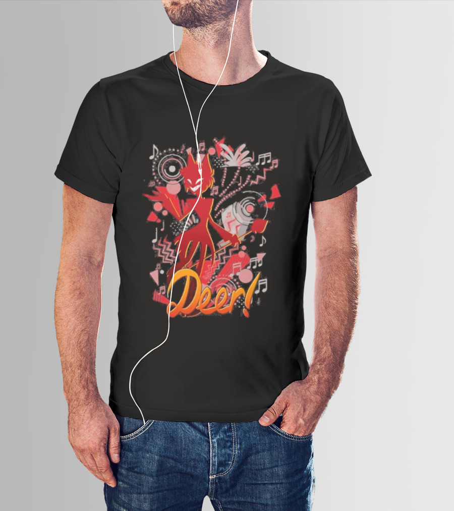 Alastor Hazbin Hotel Deer Music Radio T-Shirt