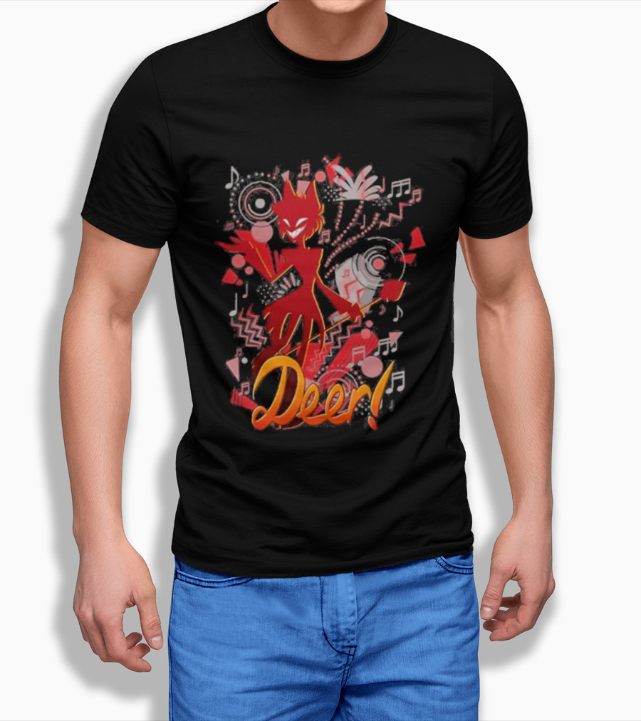 Alastor Hazbin Hotel Deer Music Radio T-Shirt