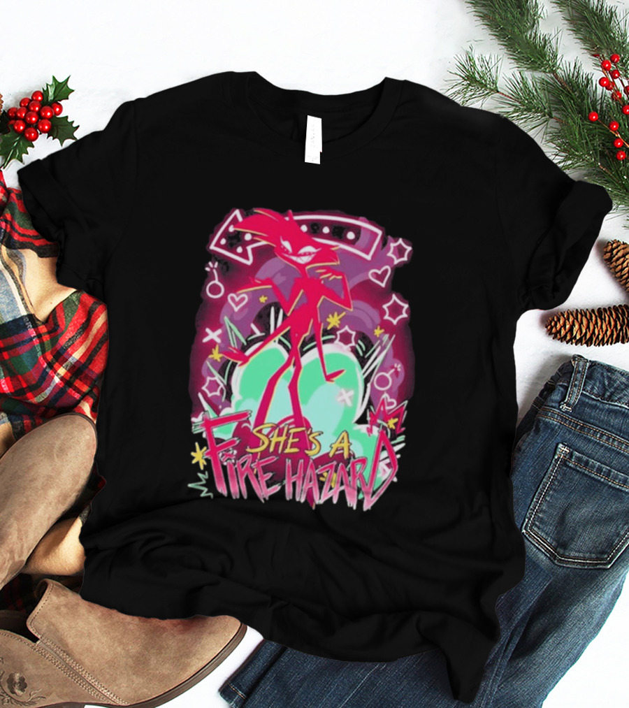 Hazbin Angel Dust She's A Fire Hazard T-Shirt