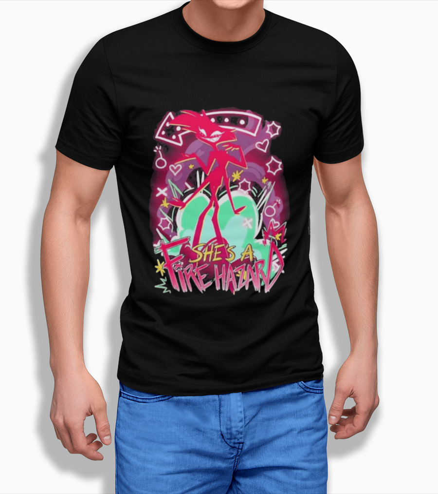 Hazbin Angel Dust She's A Fire Hazard T-Shirt