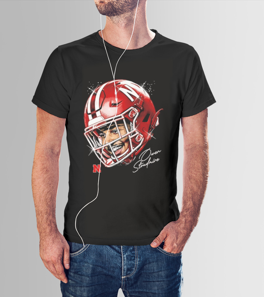 Owen Stoudmire Nebraska Cornhuskers Football Helmet T-Shirt