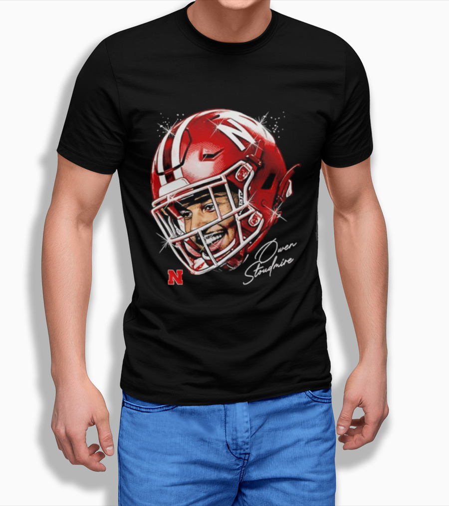Owen Stoudmire Nebraska Cornhuskers Football Helmet T-Shirt