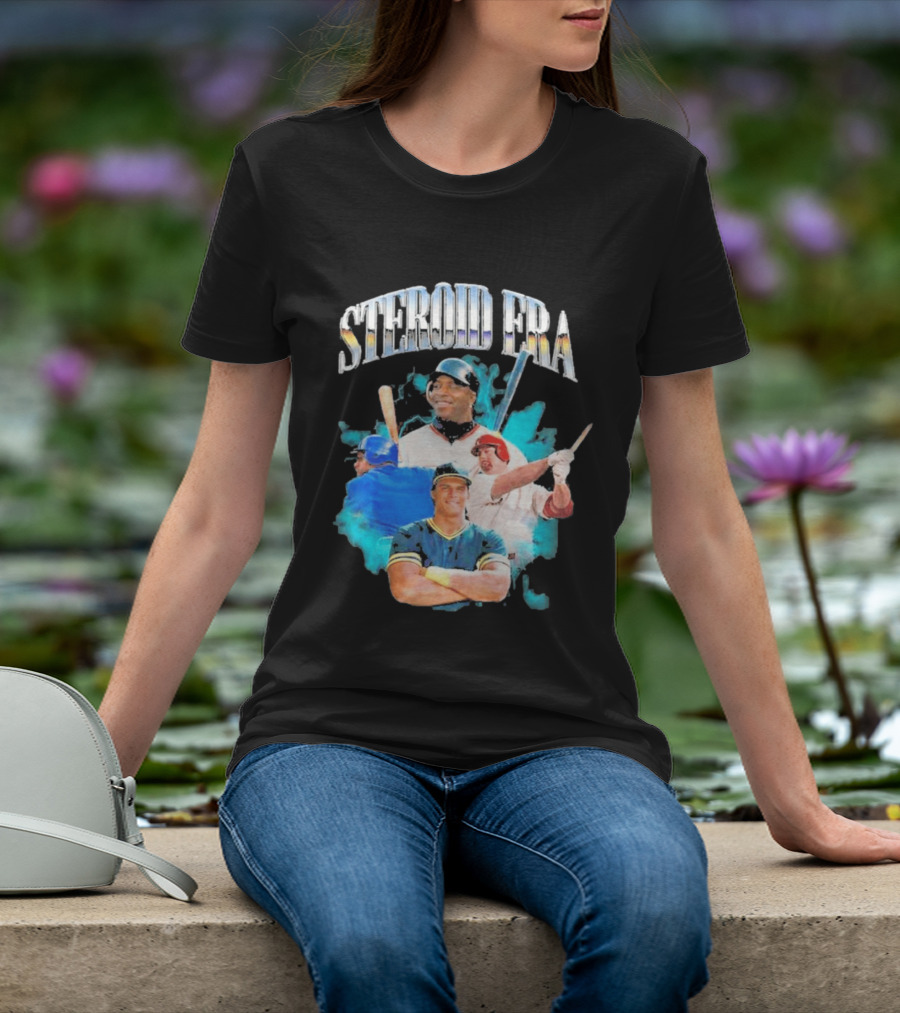 Steroid Era Baseball Players Montage With Bats And Uniforms T-Shirt