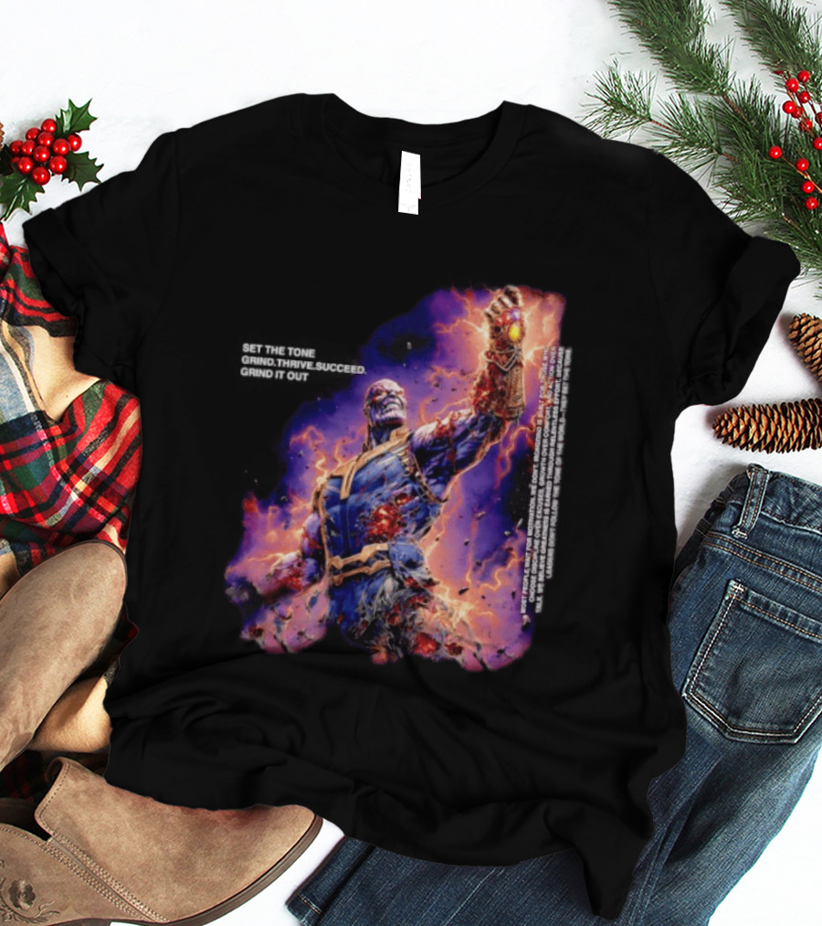 Thanos Set The Tone Grind Thrive Succeed Marvel Comics T-Shirt
