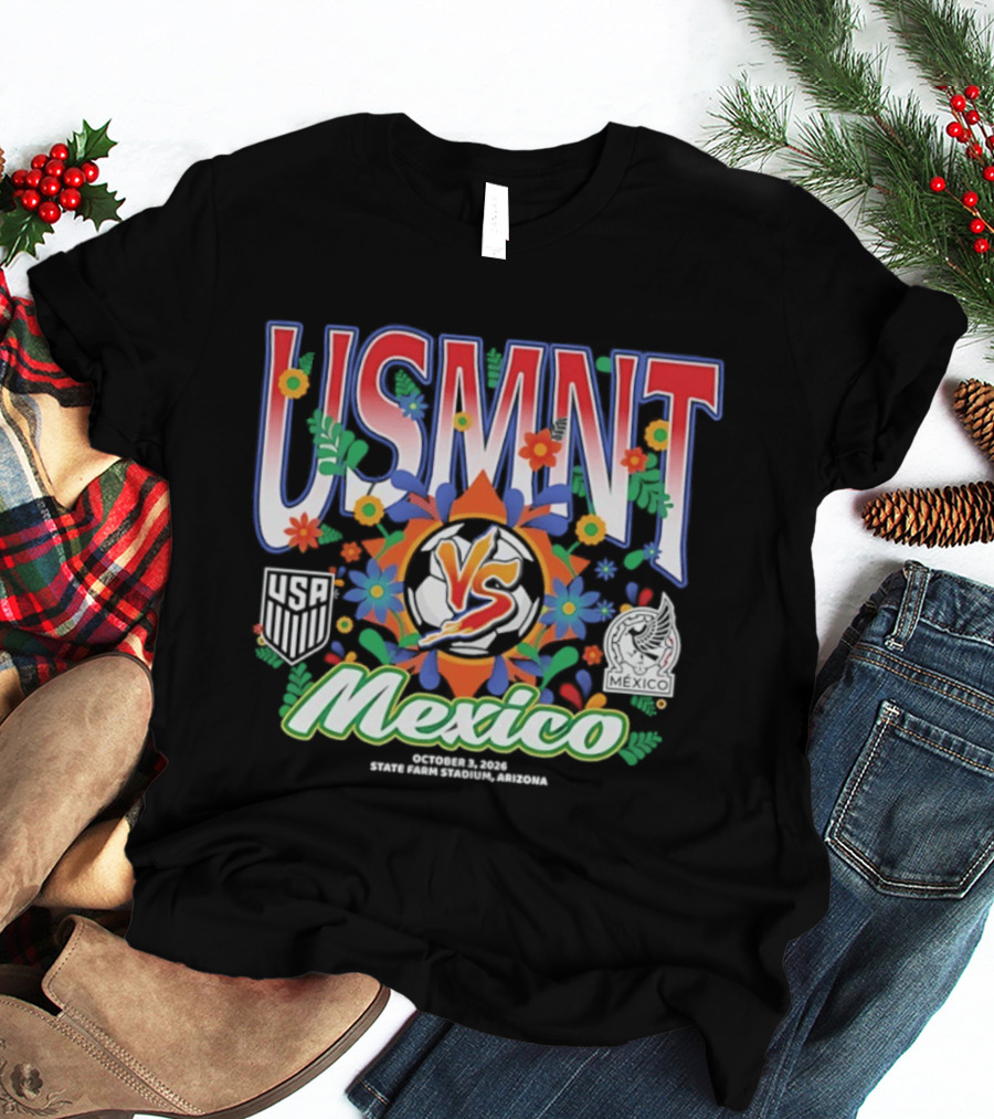 USMNT Vs Mexico 2026 Soccer Floral Celebration T-Shirt