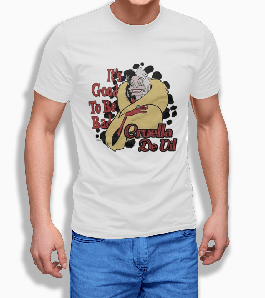101 Dalmatians Cruella De Vil It's Good To Be Bad Retro Cartoon Villain T-Shirt