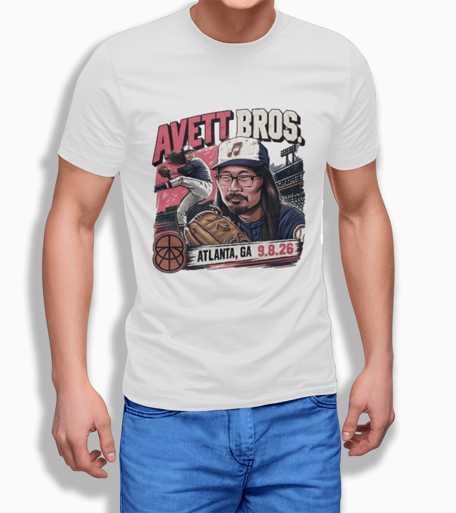 Avett Bros Baseball Themed Atlanta GA Sep 08 2026 Concert T-Shirt
