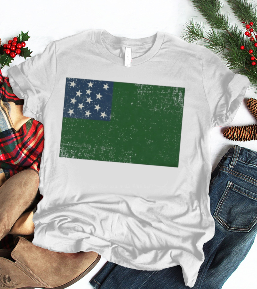 Vermont Historical Green Mountain Boys Flag Distressed T-Shirt