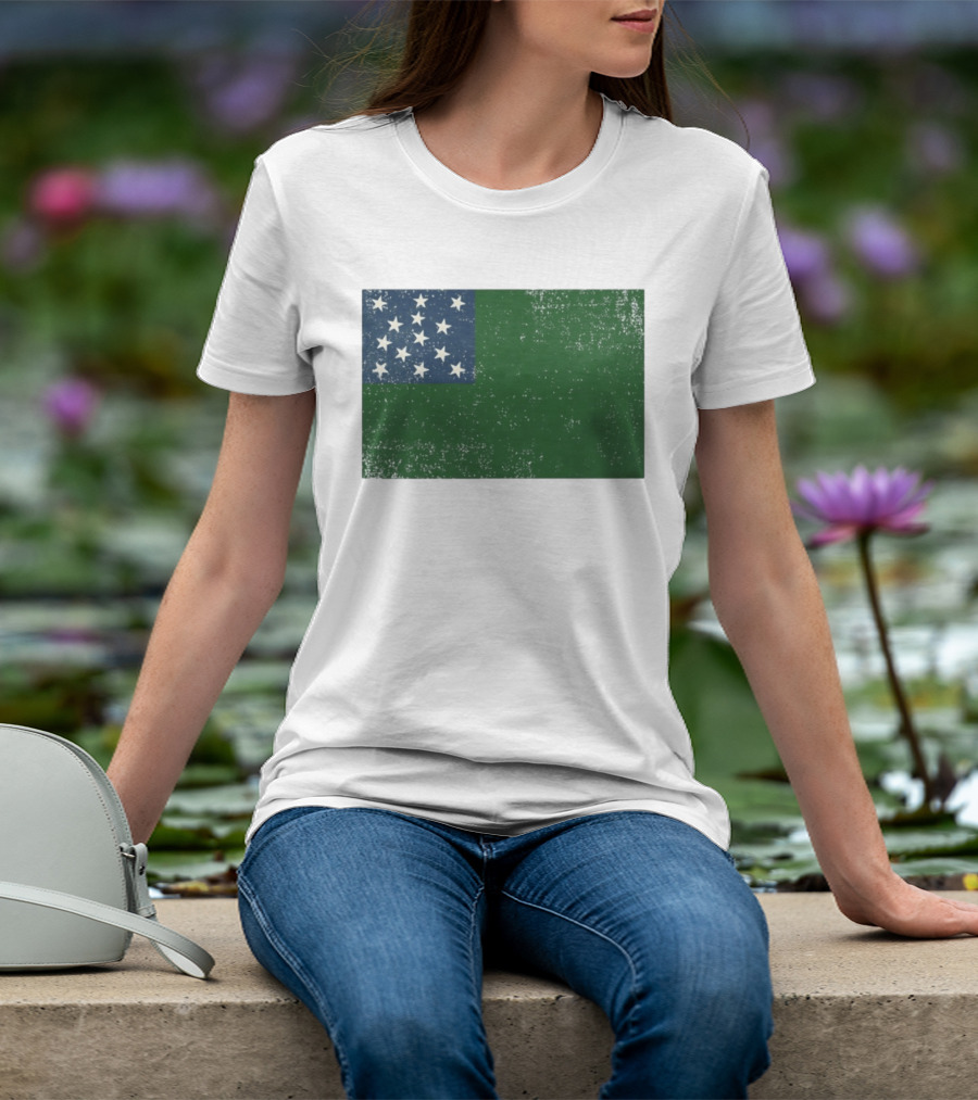 Vermont Historical Green Mountain Boys Flag Distressed T-Shirt