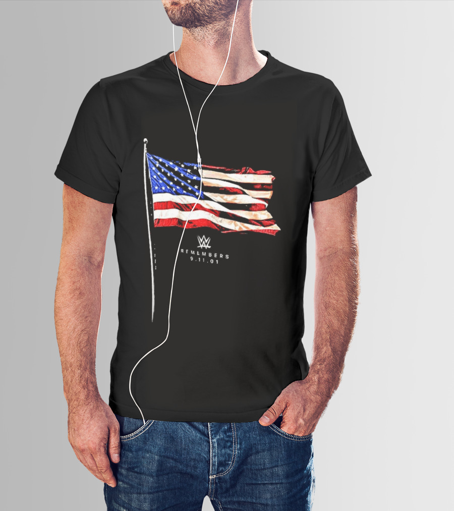 WWE Remembers American Flag Patriot Tribute Vintage Look T-Shirt
