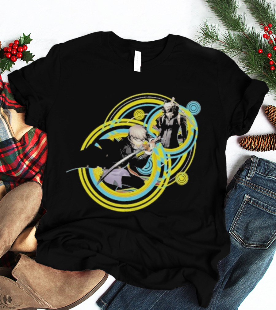 Persona 4 Revival Black Vibrant Character Artistry T-Shirt