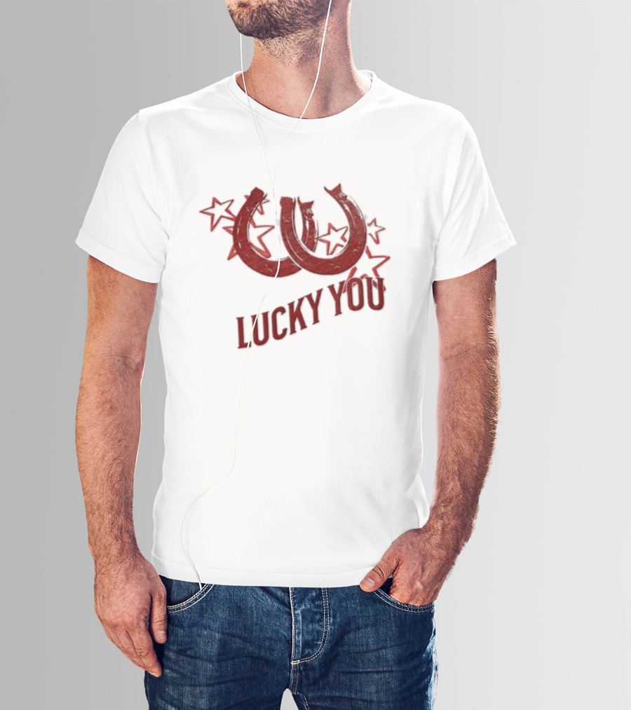 Lucky You Two Horseshoes Stars T-Shirt