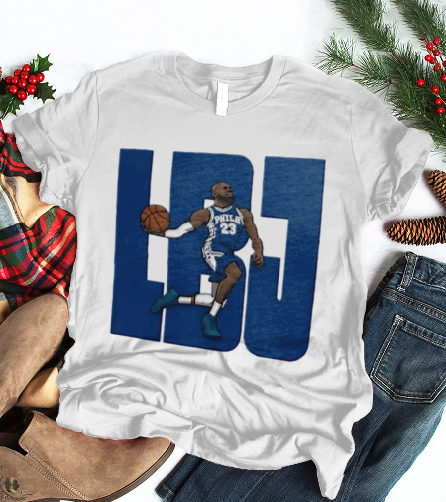 Philadelphia 76ers LBJ 23 Dribbling Basketball Caricature T-Shirt