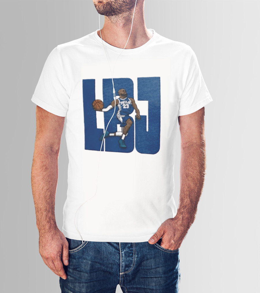 Philadelphia 76ers LBJ 23 Dribbling Basketball Caricature T-Shirt