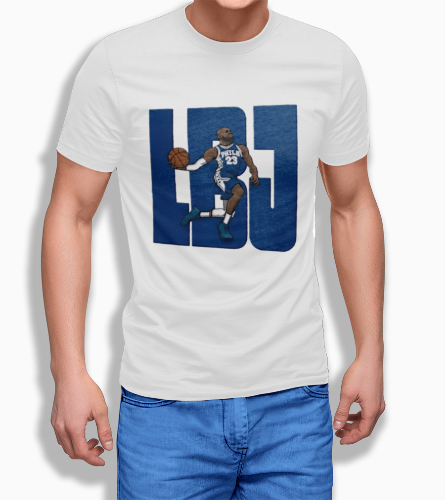 Philadelphia 76ers LBJ 23 Dribbling Basketball Caricature T-Shirt