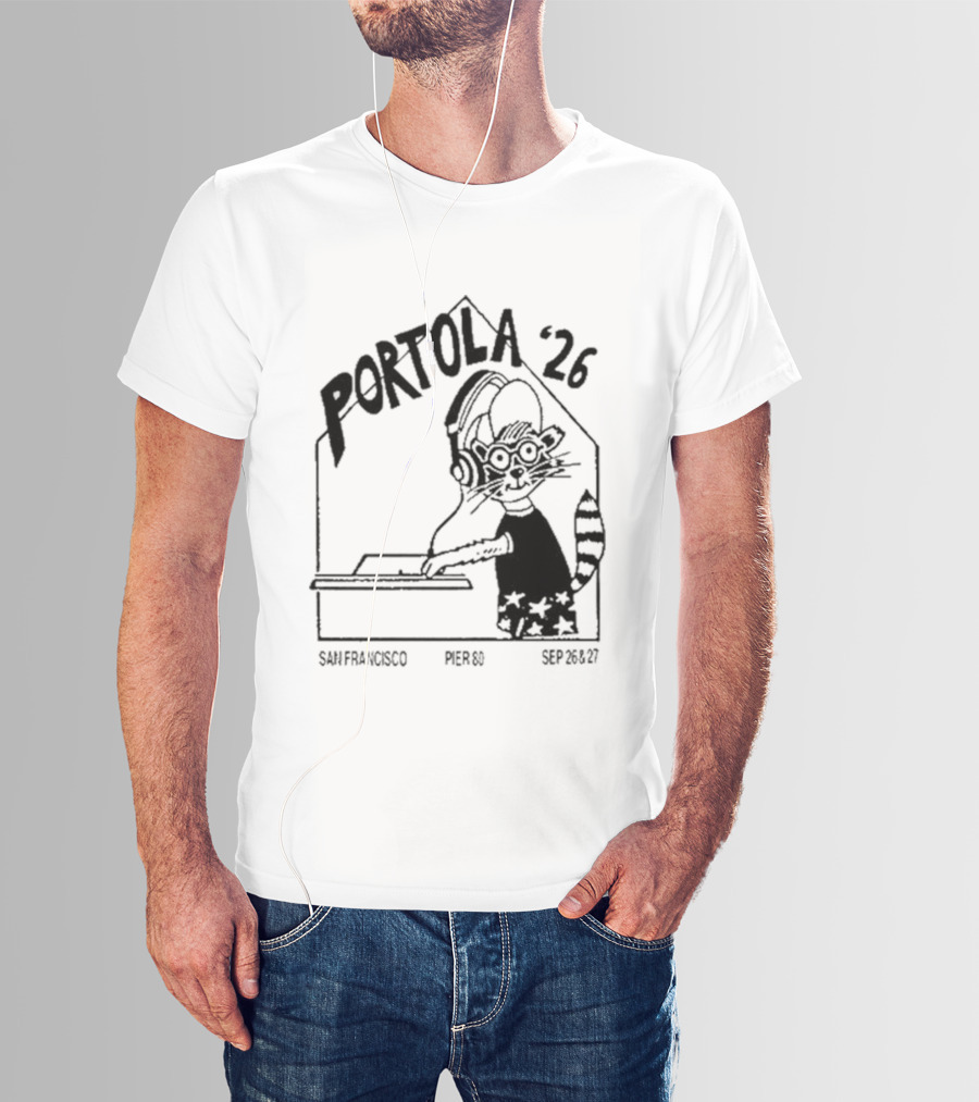 Portola 2026 San Francisco Festival DJ Cat T-Shirt