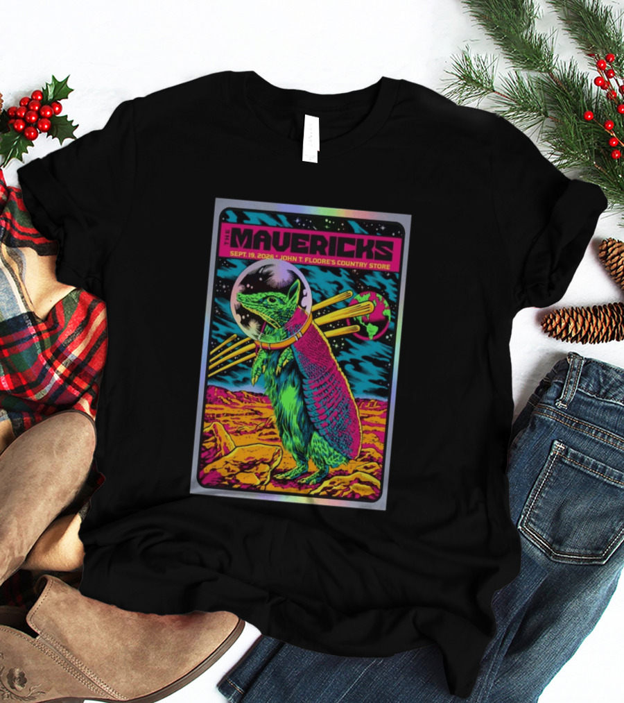 The Mavericks Sep 19 2026 Cosmic Armadillo Event John Floore Country Store Helotes TX T-Shirt