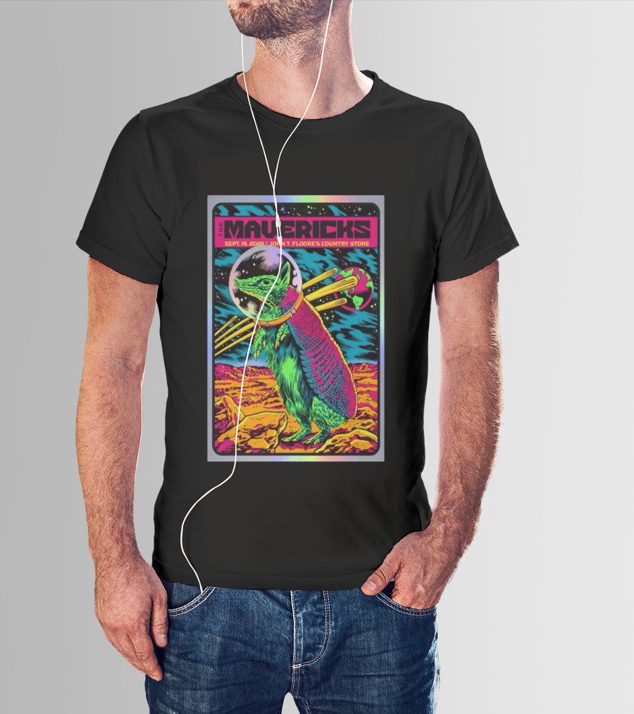 The Mavericks Sep 19 2026 Cosmic Armadillo Event John Floore Country Store Helotes TX T-Shirt