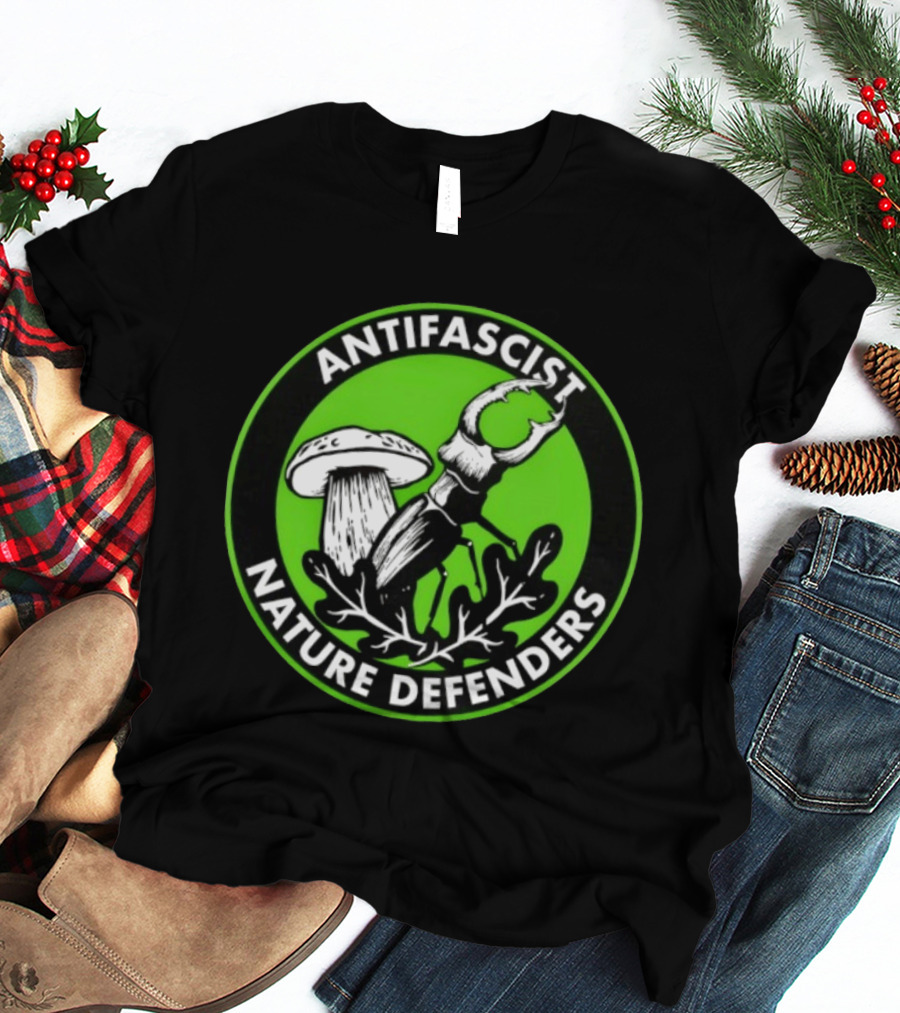 Antifascist Nature Defenders Mushroom Beetle T-Shirt