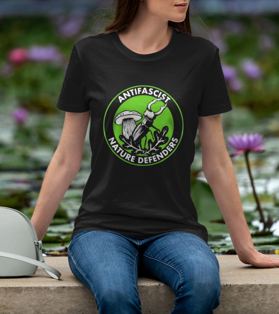 Antifascist Nature Defenders Mushroom Beetle T-Shirt