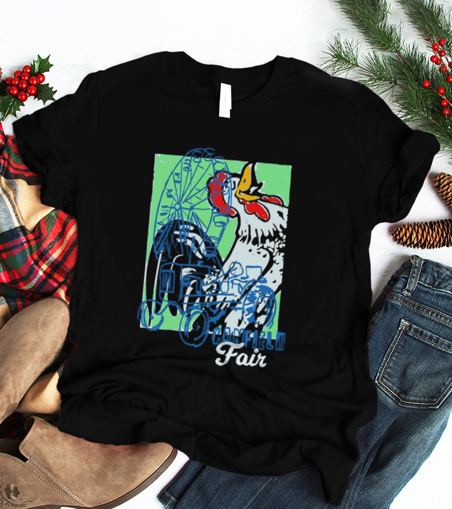 Canfield Fair Rooster Tractor Ferris Wheel Paint T-Shirt