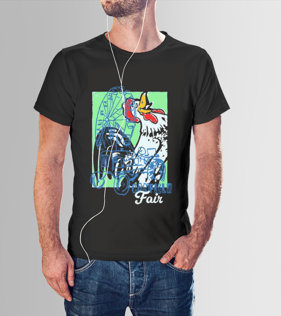 Canfield Fair Rooster Tractor Ferris Wheel Paint T-Shirt