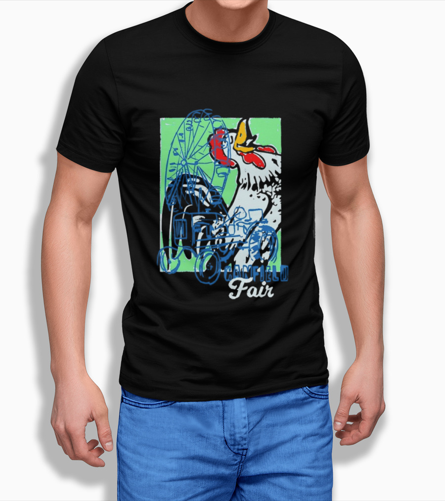 Canfield Fair Rooster Tractor Ferris Wheel Paint T-Shirt