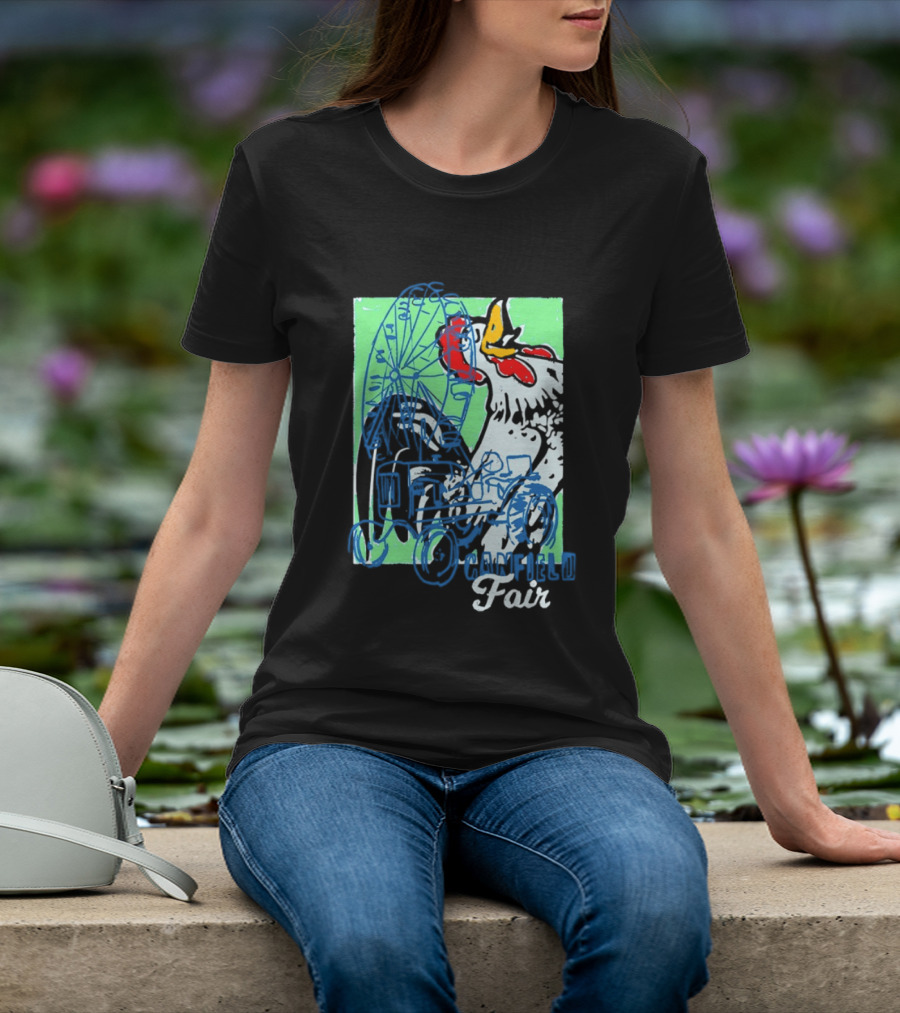Canfield Fair Rooster Tractor Ferris Wheel Paint T-Shirt