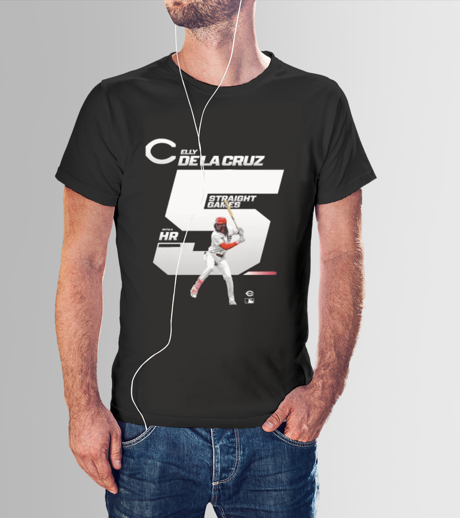 Elly De La Cruz 5 Straight Game 26 HR Baseball Player T-Shirt