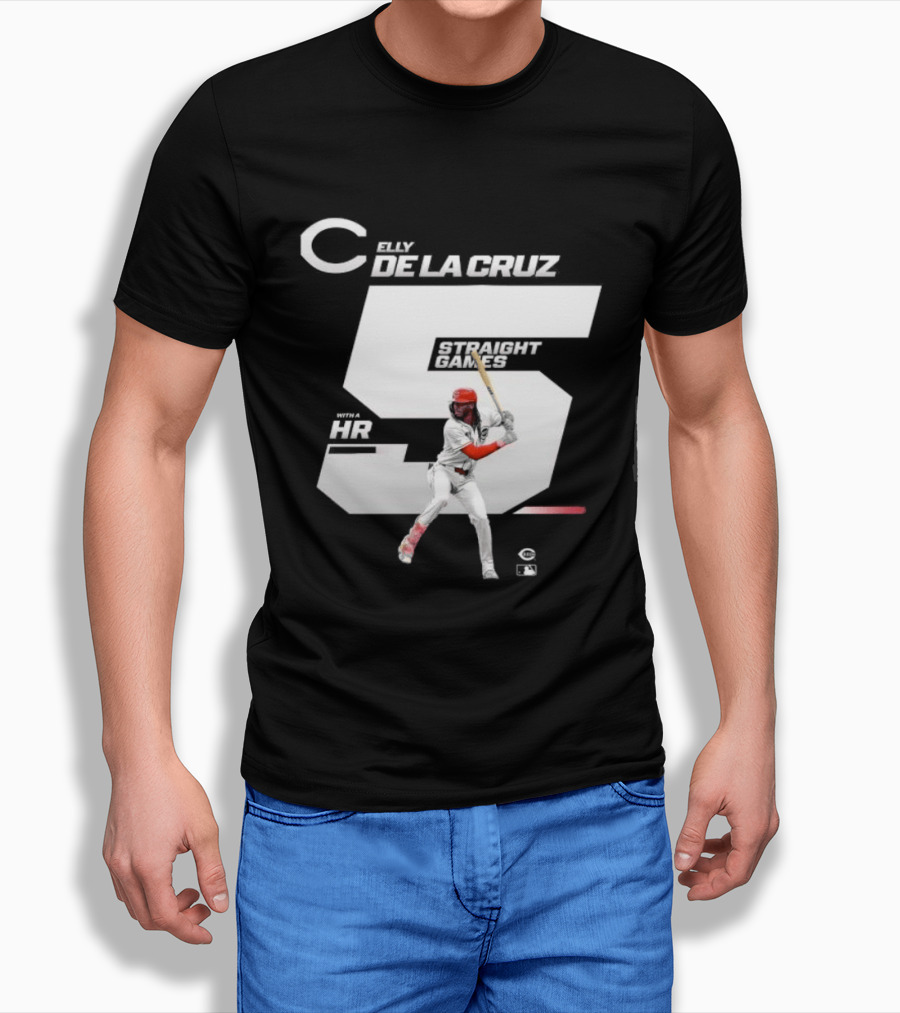 Elly De La Cruz 5 Straight Game 26 HR Baseball Player T-Shirt