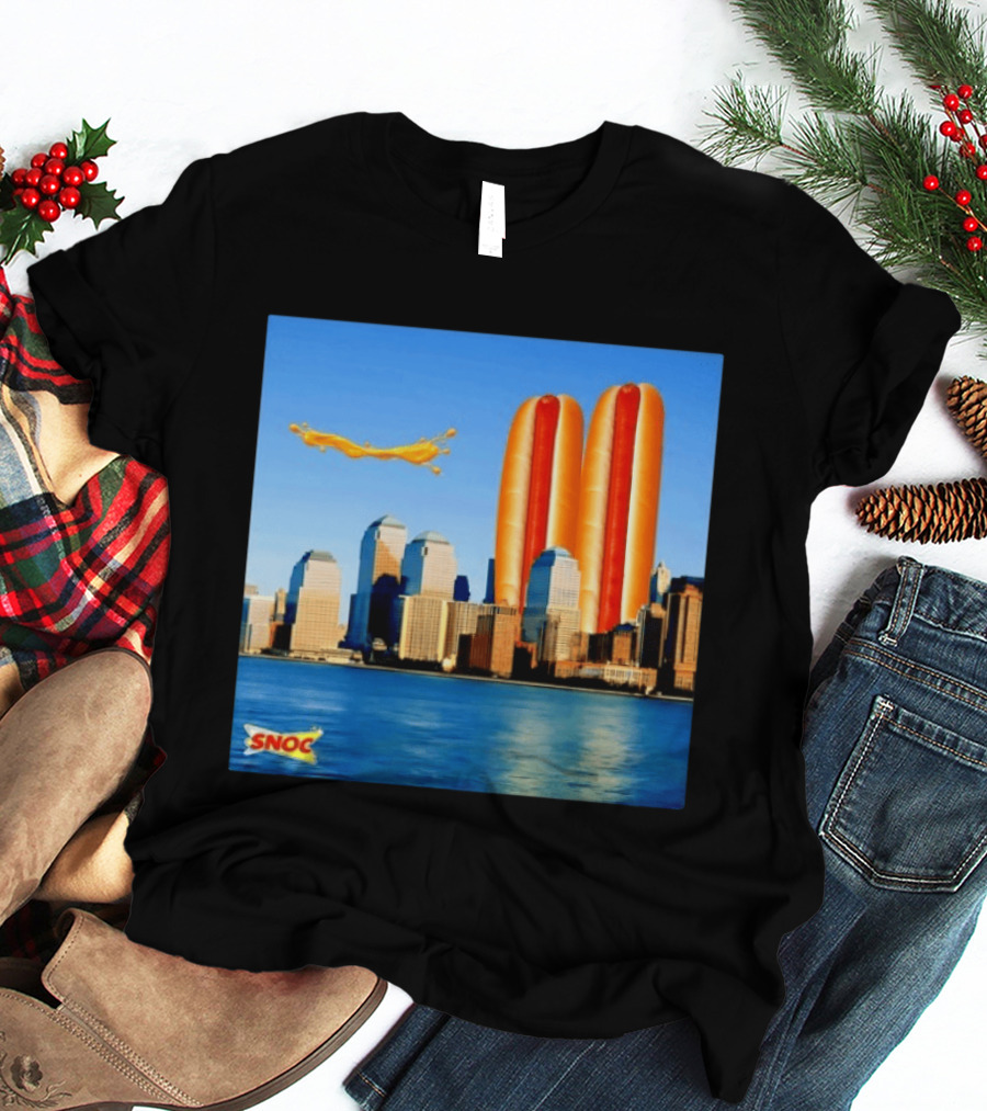 Snoc Hot Dog Twin Towers New York City 911 Event T-Shirt