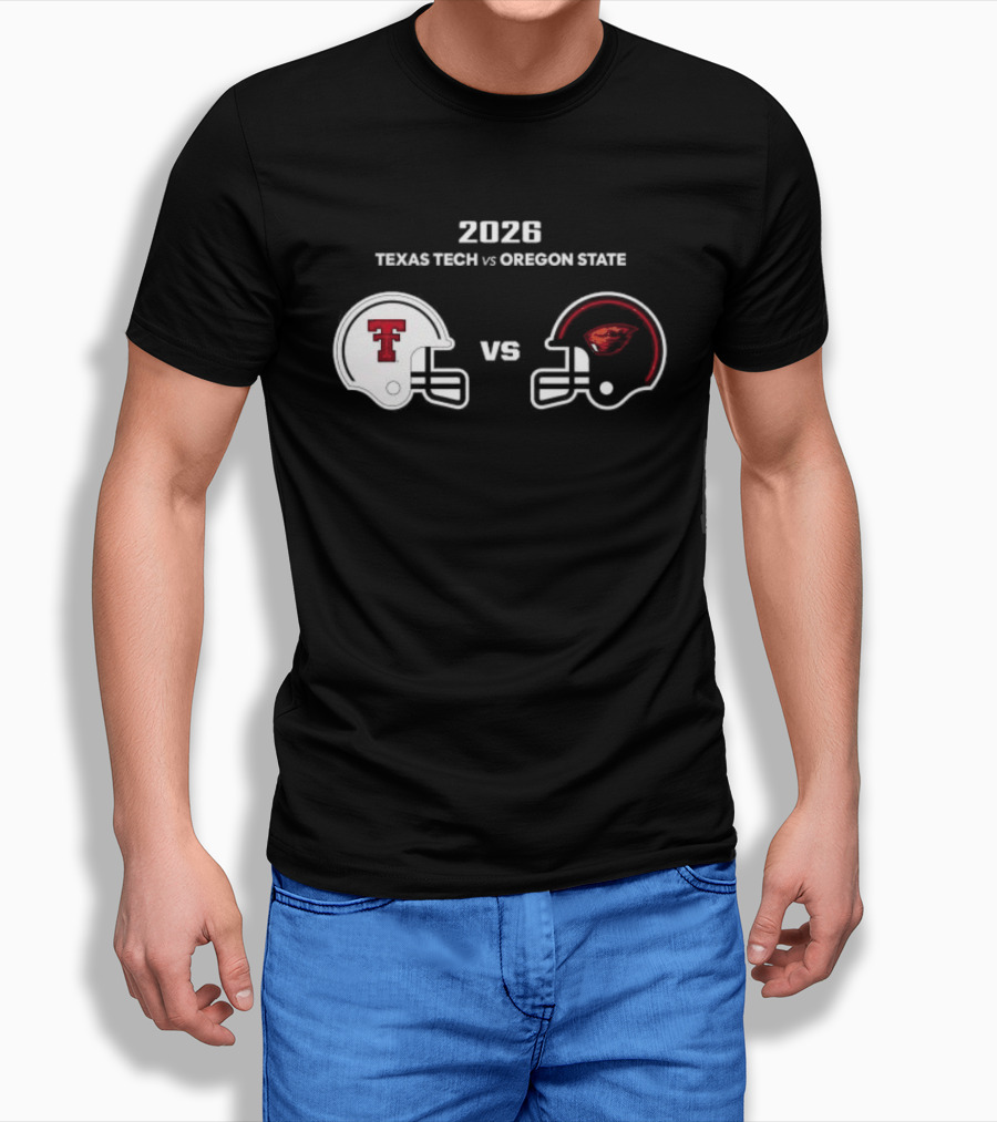 2026 Texas Tech Vs Oregon State Football Matchup Helmets T-Shirt