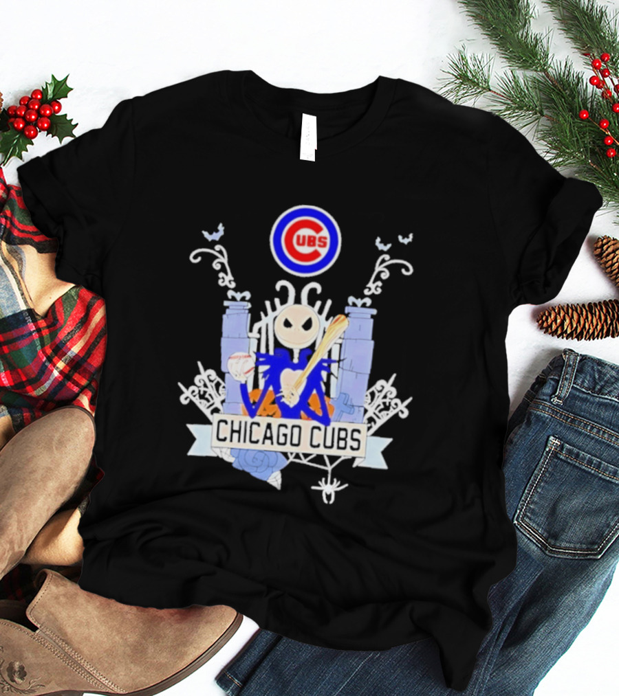 Chicago Cubs Halloween 2026 Jack Skellington Collaboration T-Shirt