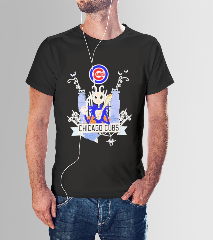Chicago Cubs Halloween 2026 Jack Skellington Collaboration T-Shirt