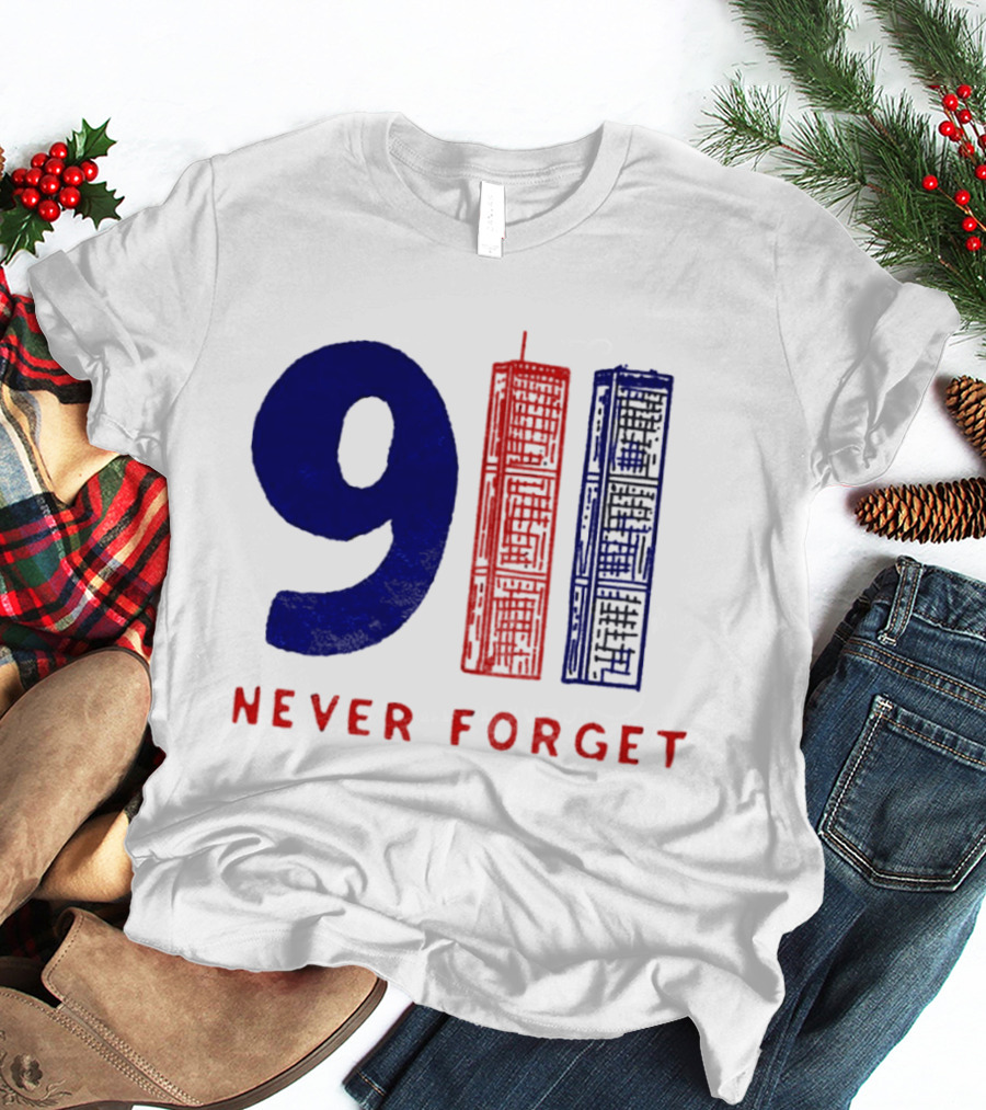 9/11 Never Forget Twin Towers American Patriotism T-Shirt
