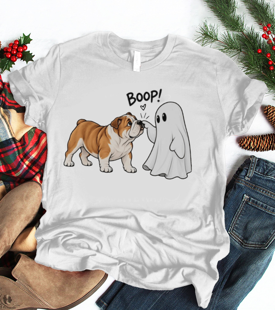 Bulldog Boop Ghost Halloween T-Shirt
