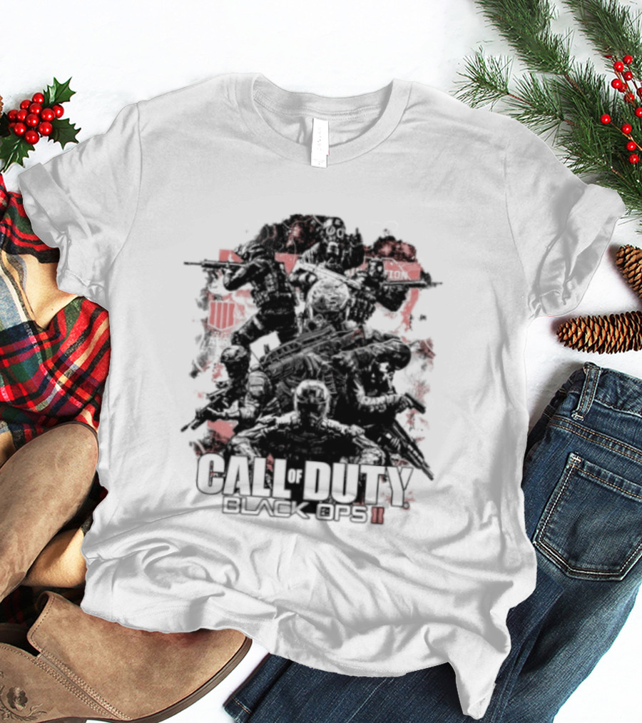 Call Of Duty Black Ops II Video Game Shooter Red T-Shirt