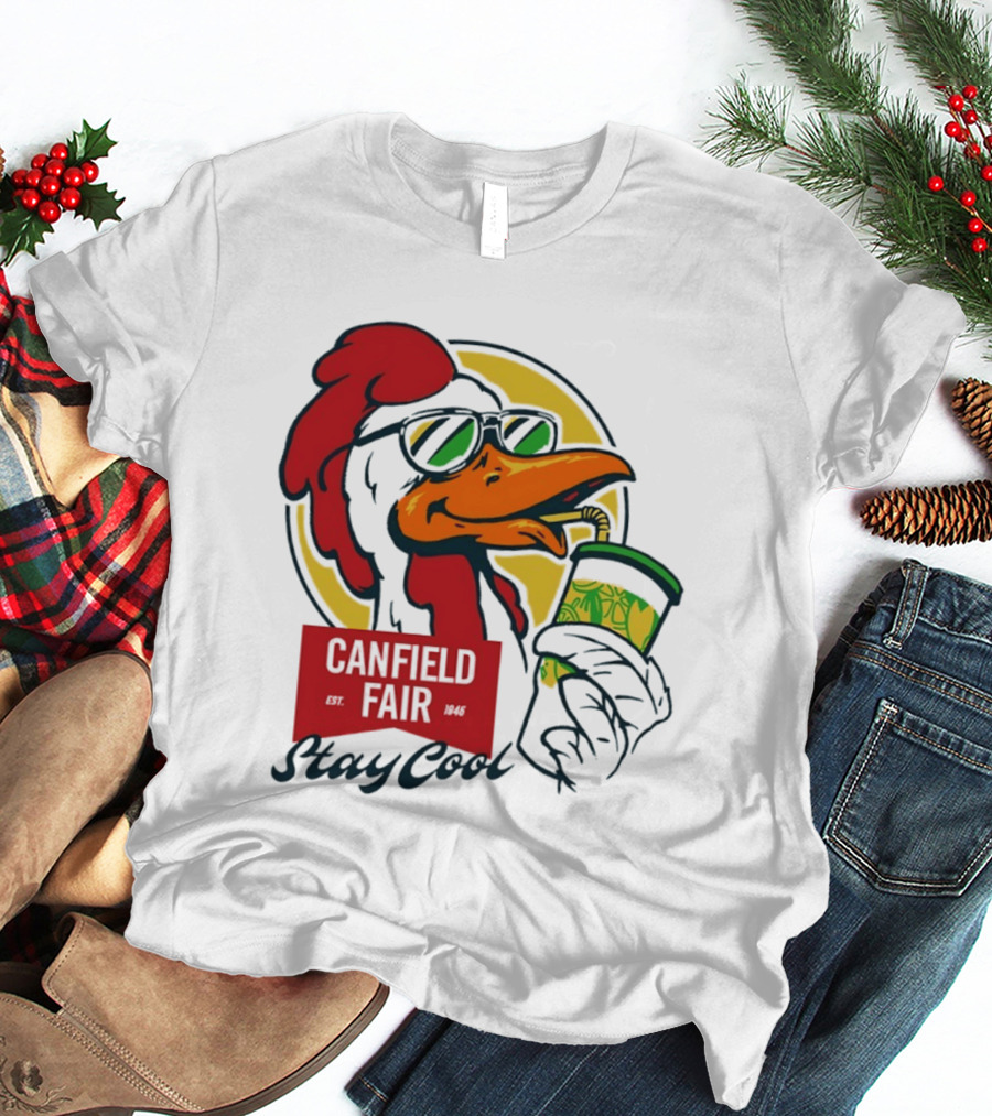 Canfield Fair Stay Cool Rooster Drinking Lemonade T-Shirt