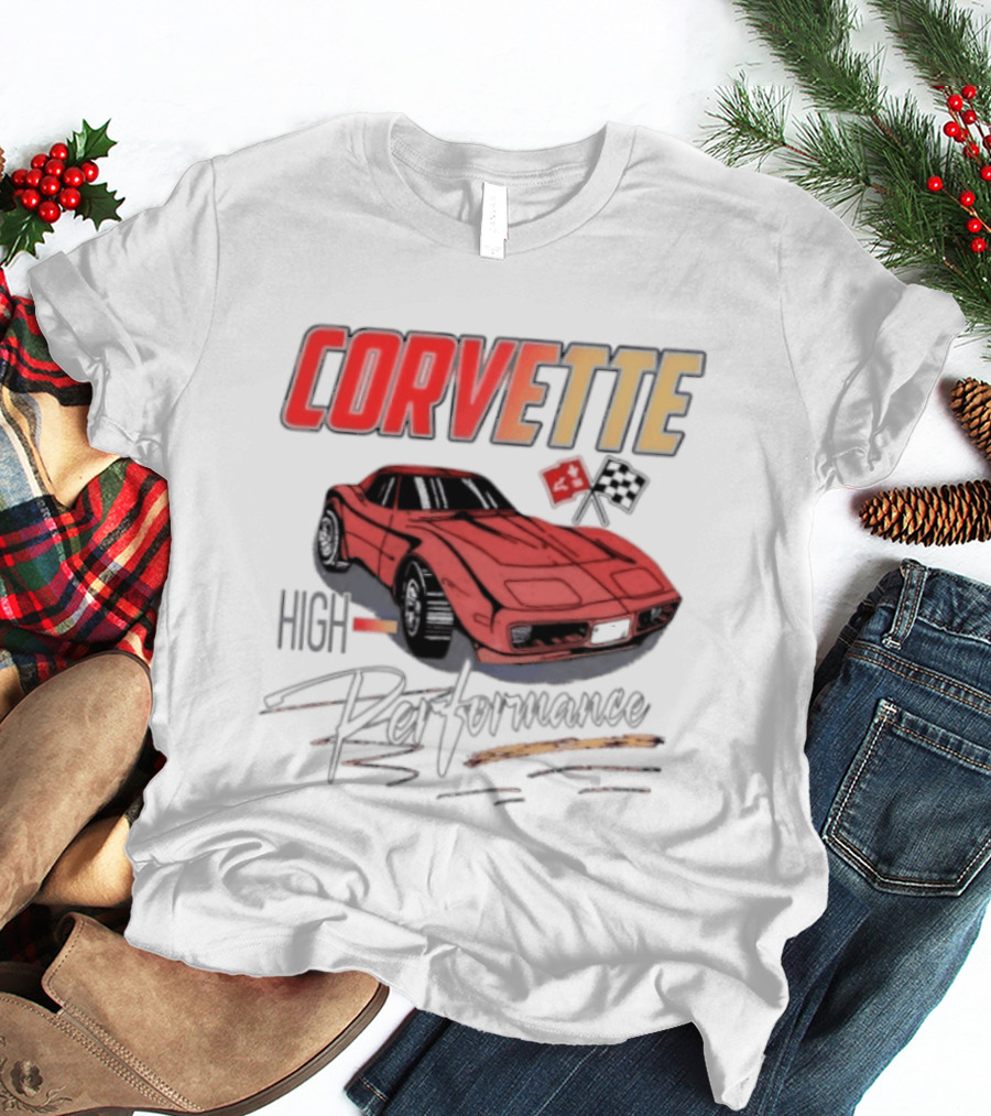 Corvette High Performance Chevrolet Sports Car Red Classic Vehicle T-Shirt