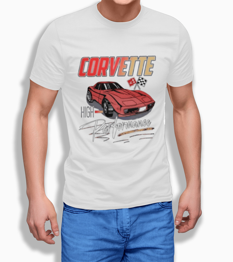 Corvette High Performance Chevrolet Sports Car Red Classic Vehicle T-Shirt