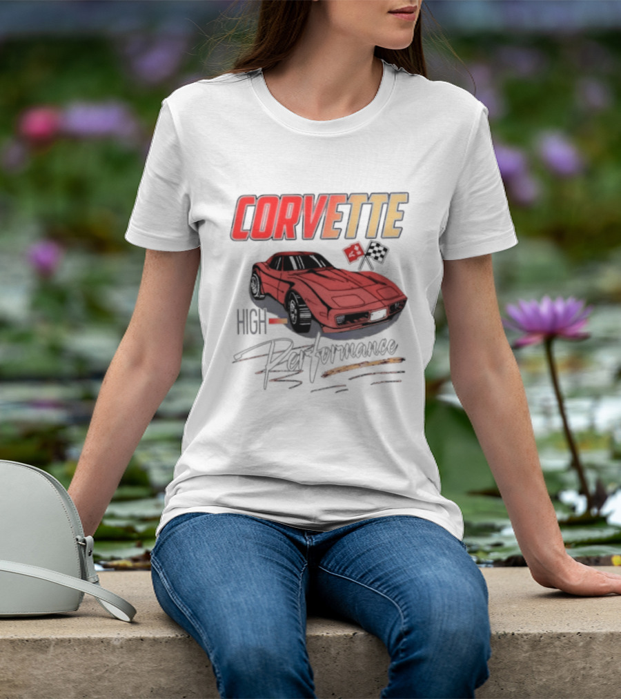 Corvette High Performance Chevrolet Sports Car Red Classic Vehicle T-Shirt