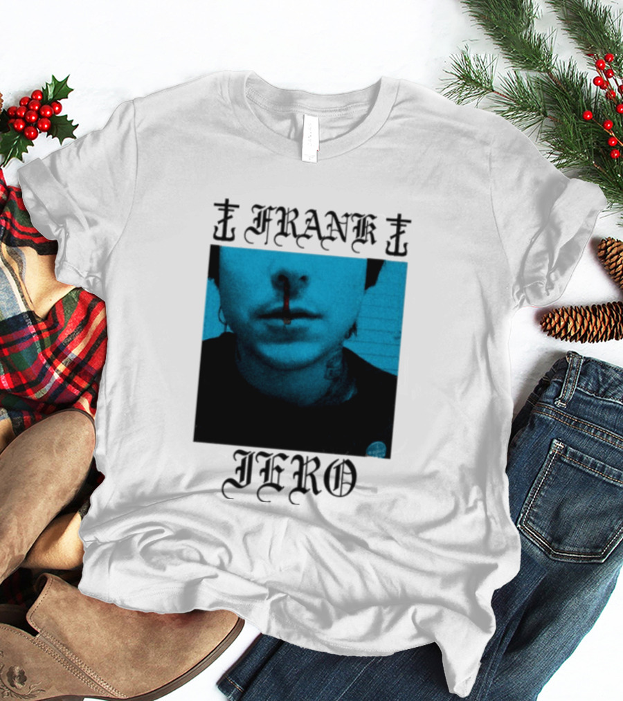 FRANK IERO Bloody Nose Blue White T-Shirt